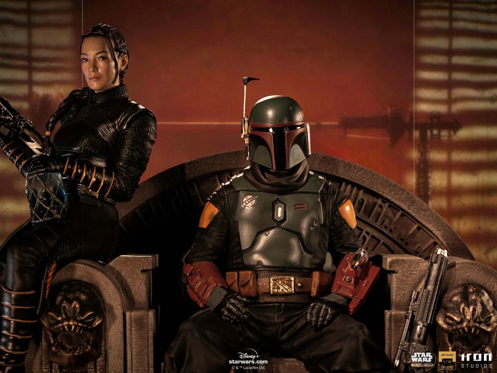 Star Wars The Mandalorian Deluxe Art Scale Statue 1/10 Boba Fett & Fennec on Throne 23 cm 0609963128105
