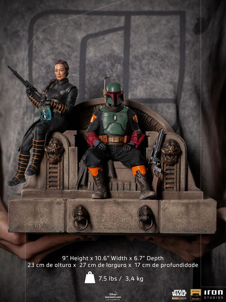 Star Wars The Mandalorian Deluxe Art Scale Statue 1/10 Boba Fett & Fennec on Throne 23 cm 0609963128105