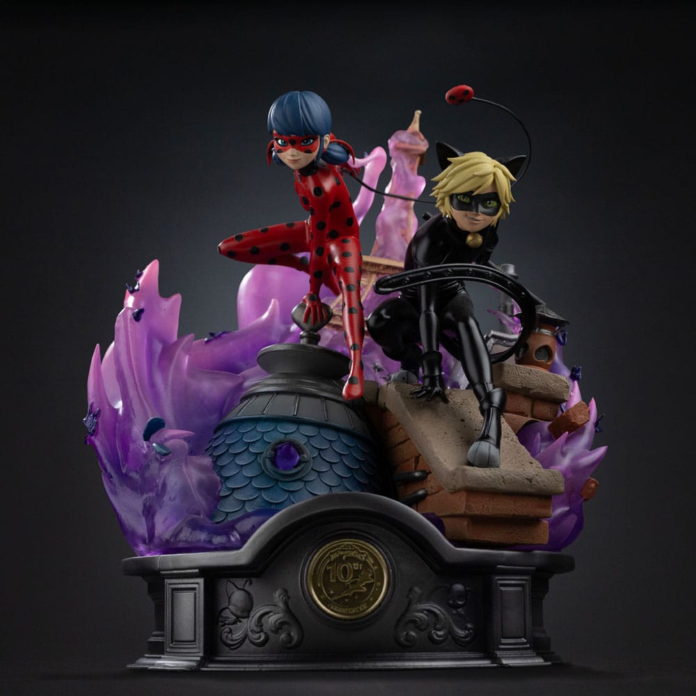 Miraculous Deluxe Art Scale Statue 1/10 Lady Bug and Cat Noir Signed Edition 23 cm 0042882334880