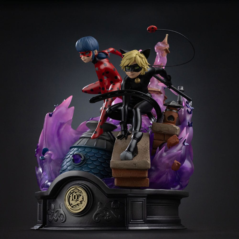 Miraculous Deluxe Art Scale Statue 1/10 Lady Bug and Cat Noir Signed Edition 23 cm 0042882334880