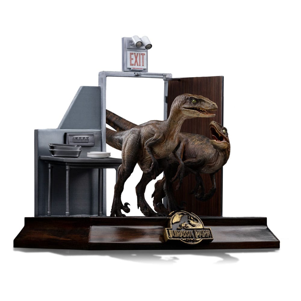 Jurassic Park Art Scale Statue 1/10 Raptors at the Kitchen's Door 28 cm 0042882335269