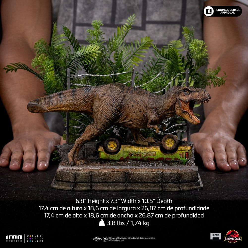Jurassic Park Icons Statue T-Rex Breakout Set A 17 cm 0042882337652