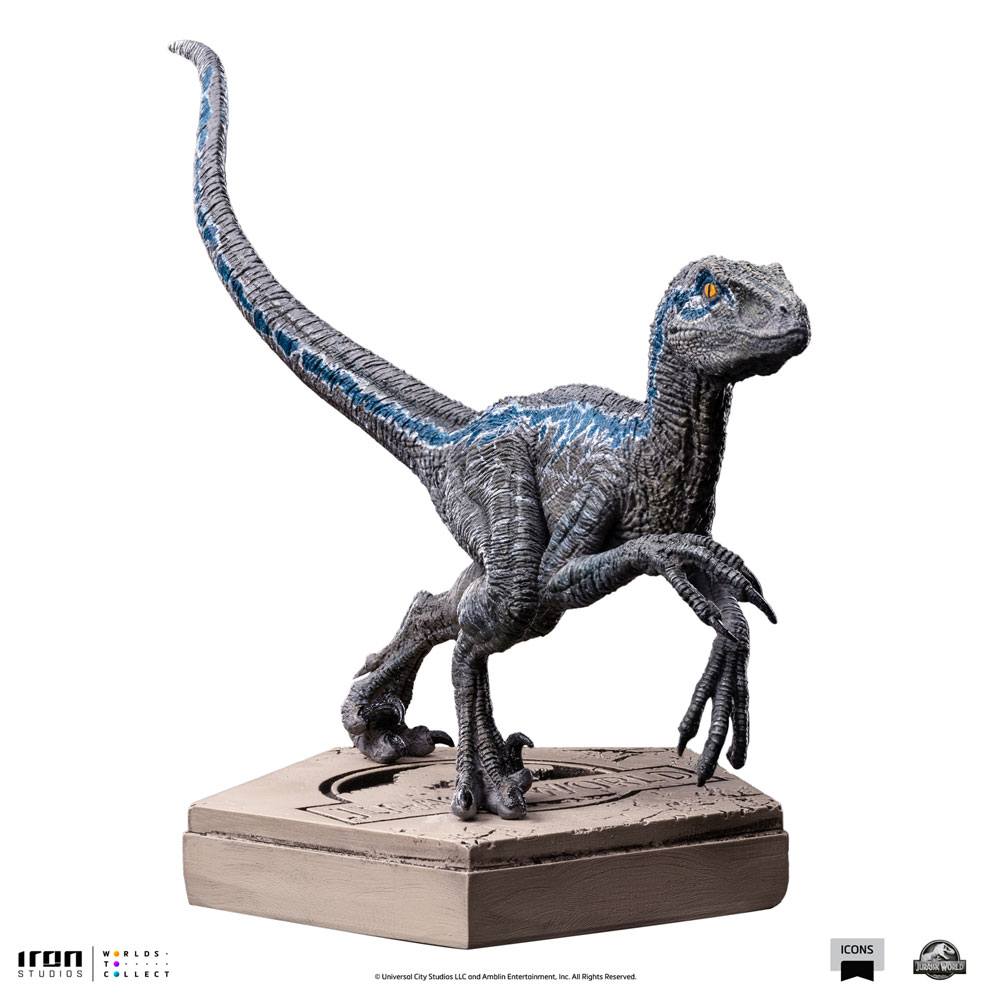 Jurassic World Icons Statue Velociraptor Blue 9 cm 0618231952045