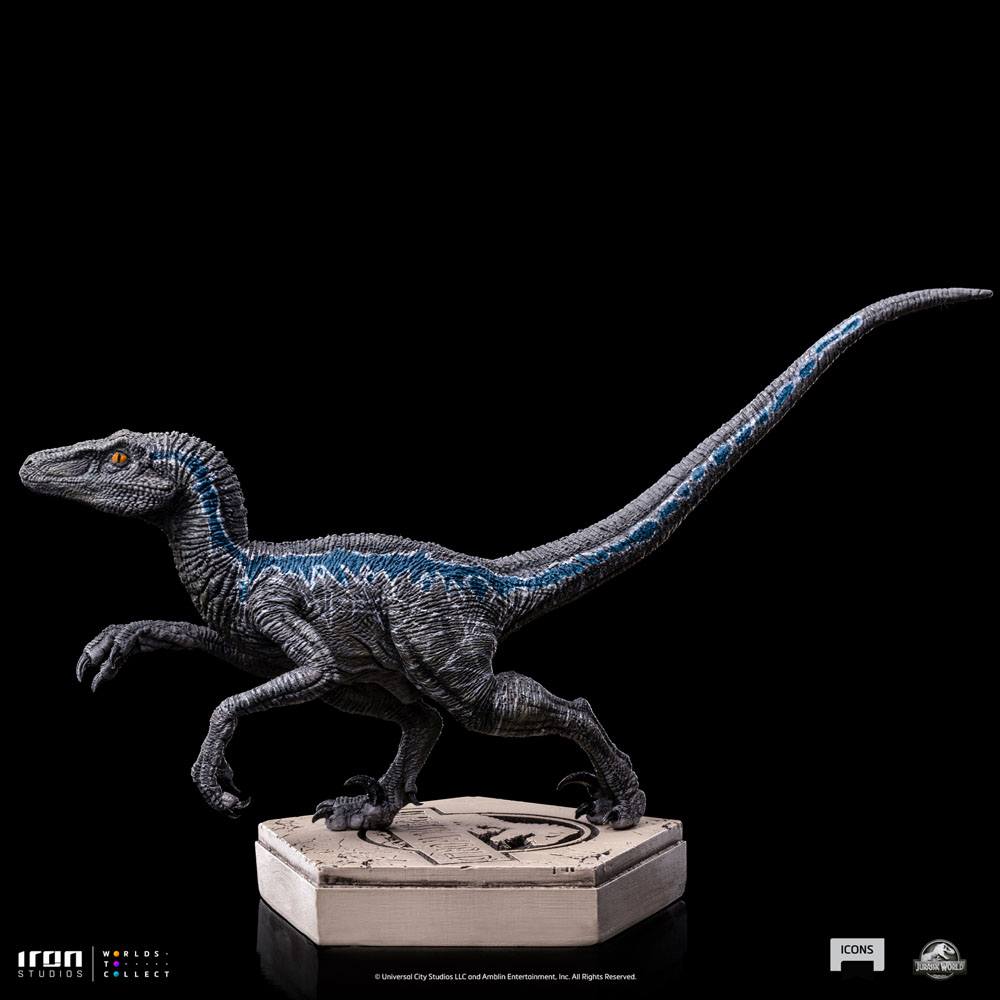 Jurassic World Icons Statue Velociraptor Blue 9 cm 0618231952045