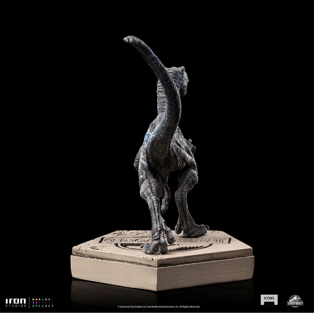 Jurassic World Icons Statue Velociraptor Blue 9 cm 0618231952045