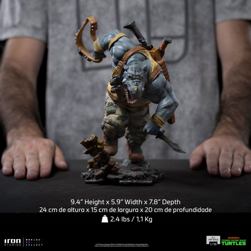 Teenage Mutant Ninja Turtles BDS Art Scale Statue 1/10 Rocksteady 24 cm 0618231953219