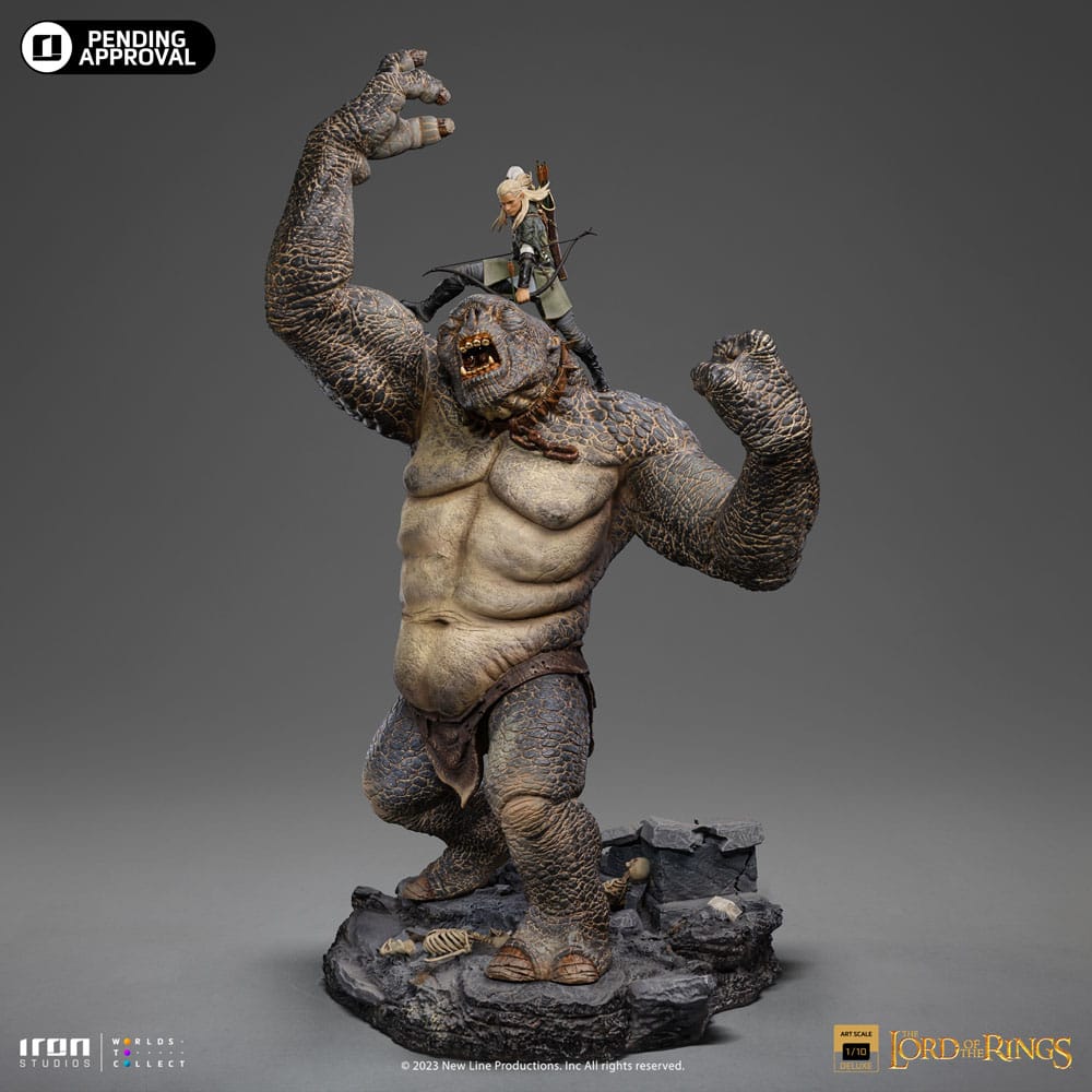 Lord Of The Rings Deluxe Art Scale Statue 1/10 Cave Troll and Legolas 72 cm 0618231954971