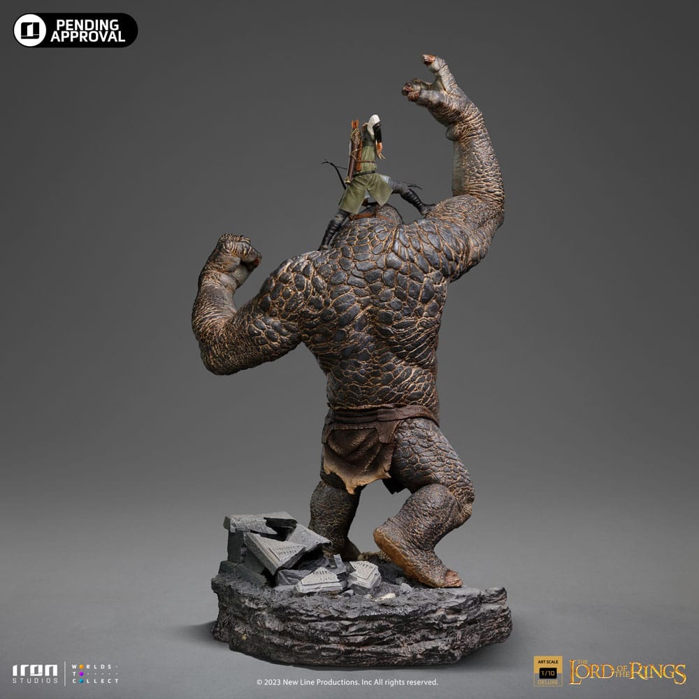 Lord Of The Rings Deluxe Art Scale Statue 1/10 Cave Troll and Legolas 72 cm 0618231954971