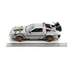 Back to the Future III Hollywood Rides Diecast Model 1/24 DeLorean Time Machine Railroad Wheels 4006333096402