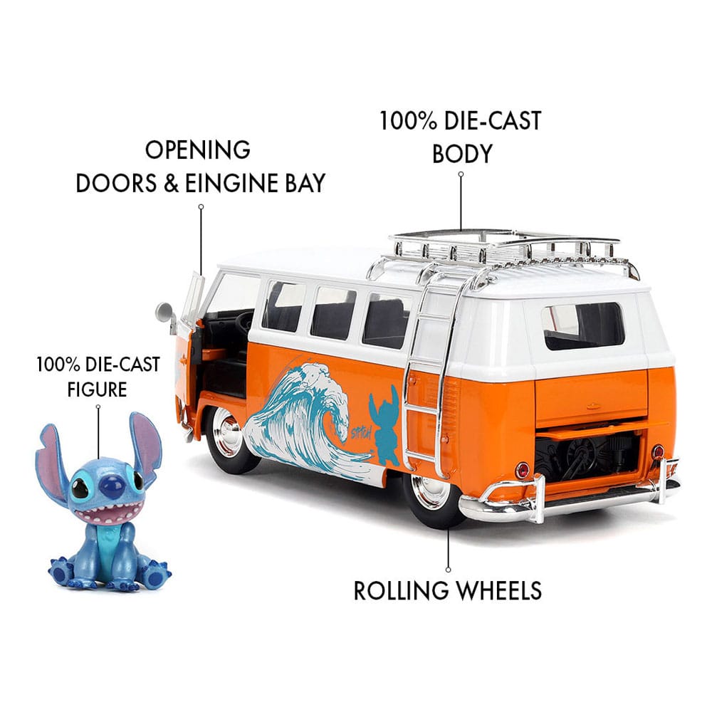 Lilo & Stitch Diecast Model 1/24 1961 VW Bus Stitch 4006333100666