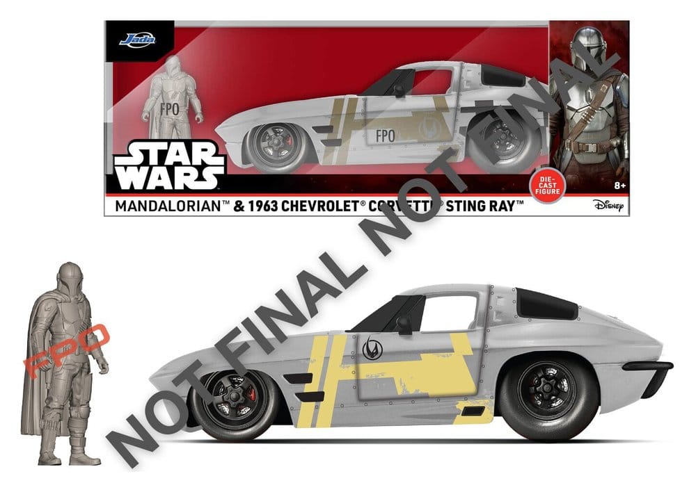 Star Wars Diecast Model 1:24 Mandalorian Chevrolet Corvette Sting Ray 1963 4006333108730