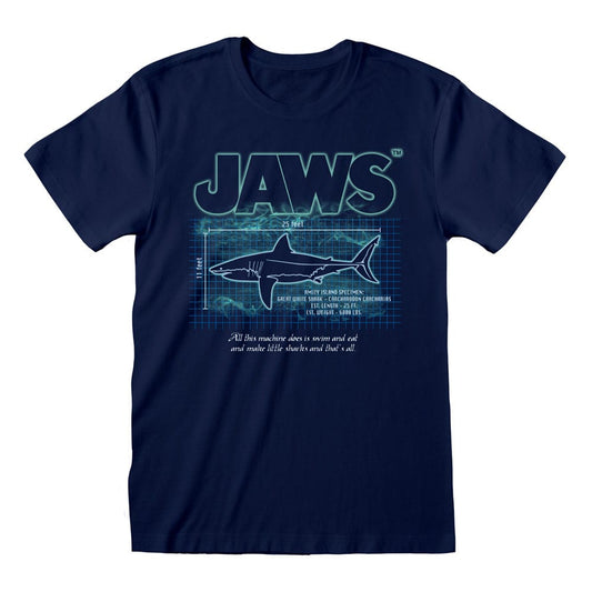 Jaws T-Shirt Great White Info Size M 5056688524975
