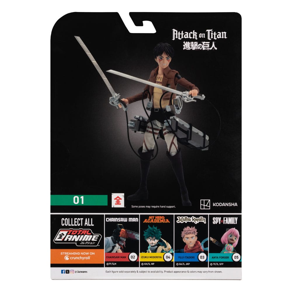 Attack on Titan Total Anime Action Figure Eren Jaeger 17 cm 0191726717621