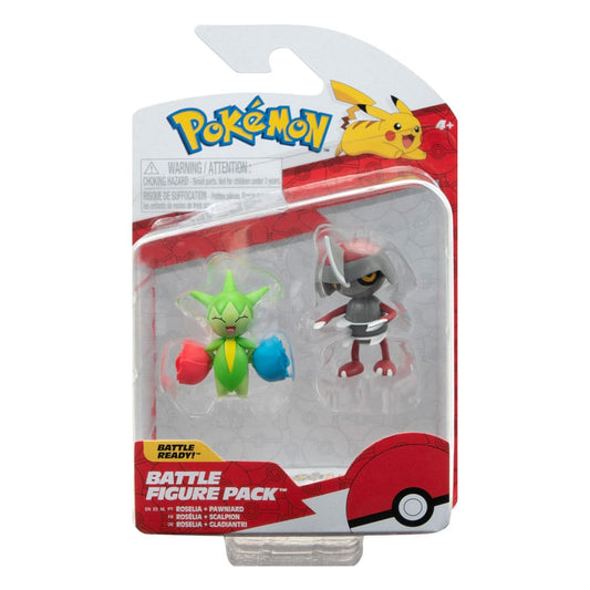 Pokémon Battle Figure Pack Mini Figure 2-Pack Pawniard, Roselia  5 cm 0191726480853