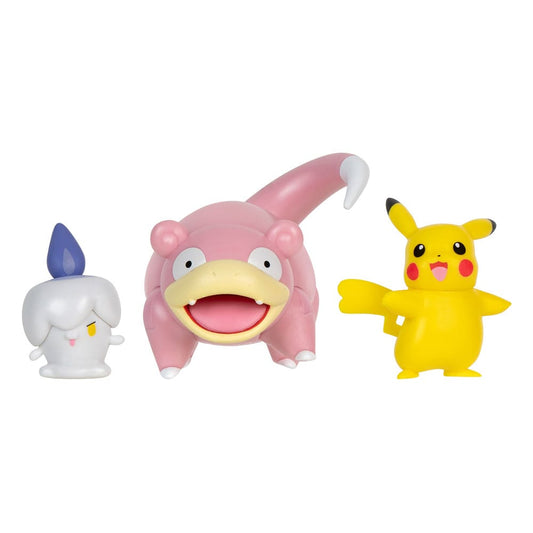 Pokémon Battle Figure Set 3-Pack Pikachu (Female), Litwick, Slowpoke 5 cm 0191726481355