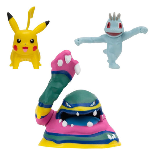 Pokémon Battle Figure Set 3-Pack Machop, Pikachu #1, Alolan Muk 5 cm        0191726709381