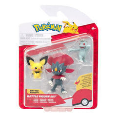 Pokémon First Partner Battle Figure Set Figure 3-Pack Pichu, Machop, & Weavile 0191726755975