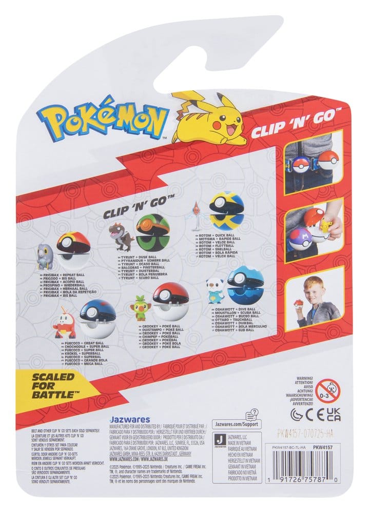 Pokémon Clip 'n' Go Action Figure Wave 21 Grookey & Poké Ball 0191726757870