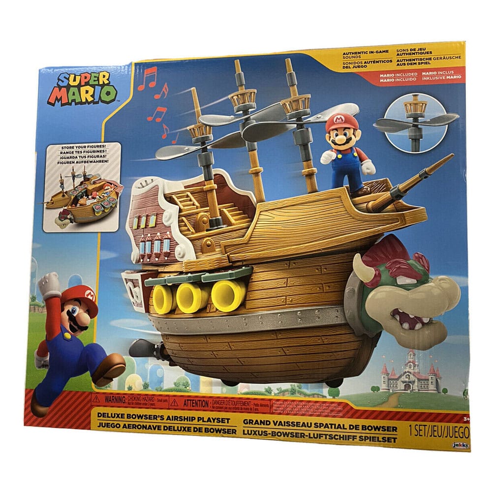 World of Nintendo Super Mario Playset Bowser's Airship Deluxe 0192995404298