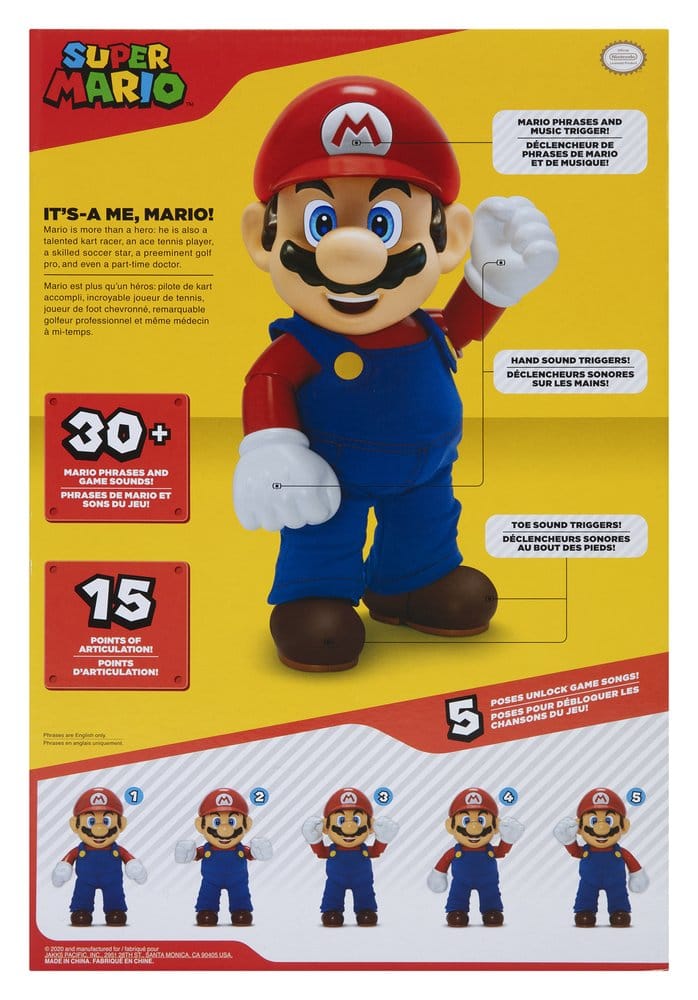World of Nintendo Talking Action Figure It's-A Me! Mario 36 cm 0192995404304