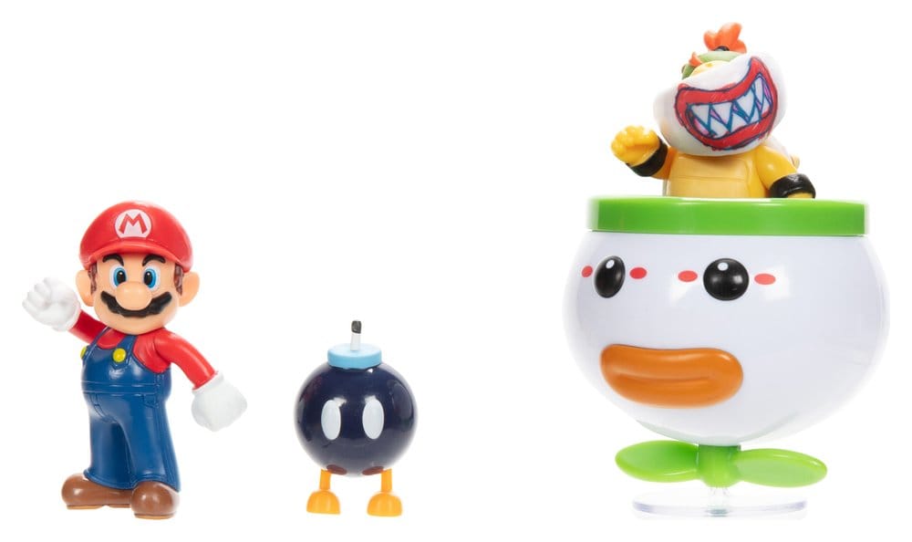 World of Nintendo Mini Figure 2-Pack Mario and Bowser Jr. Clown Car 6 cm 0192995410312