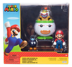 World of Nintendo Mini Figure 2-Pack Mario and Bowser Jr. Clown Car 6 cm 0192995410312