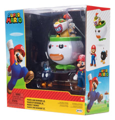 World of Nintendo Mini Figure 2-Pack Mario and Bowser Jr. Clown Car 6 cm 0192995410312