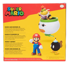 World of Nintendo Mini Figure 2-Pack Mario and Bowser Jr. Clown Car 6 cm 0192995410312