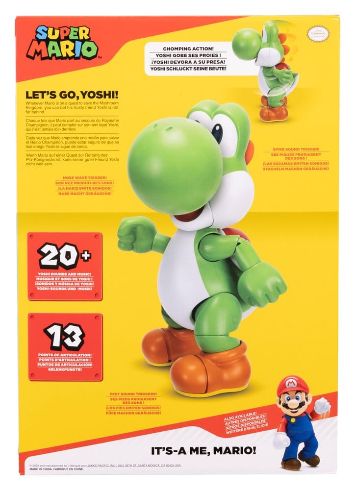 Super Mario Talking Action Figure Let's Go! Yoshi! 36 cm 0192995413993