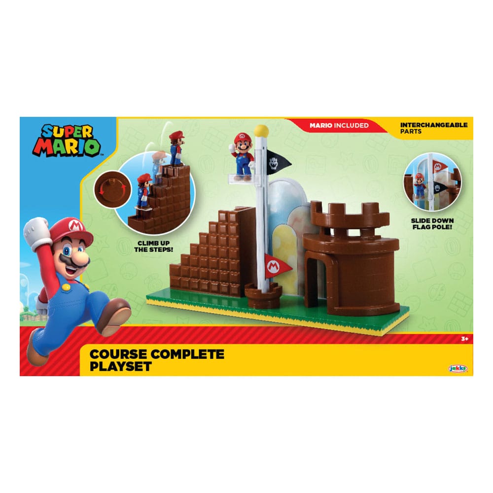World of Nintendo Super Mario Mini Figure Playset End Level 0192995424357