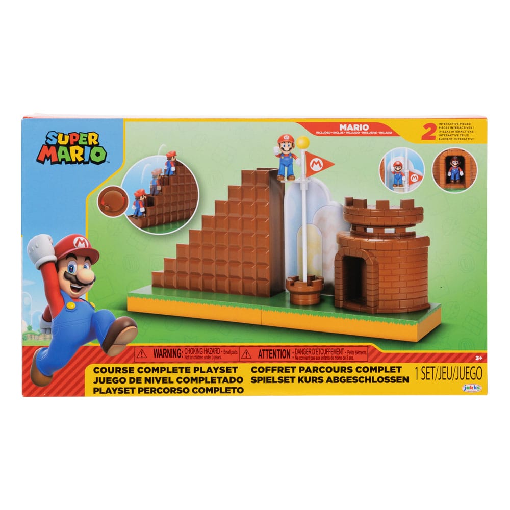 World of Nintendo Super Mario Mini Figure Playset End Level 0192995424357