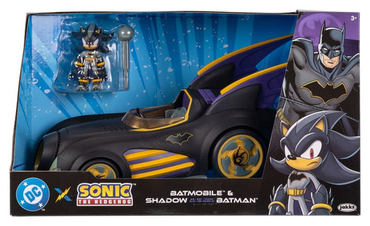 DC x Sonic - The Hedgehog Action Figure with Vehicle Shadow Batman & Batmobile 6 cm  0192995429116