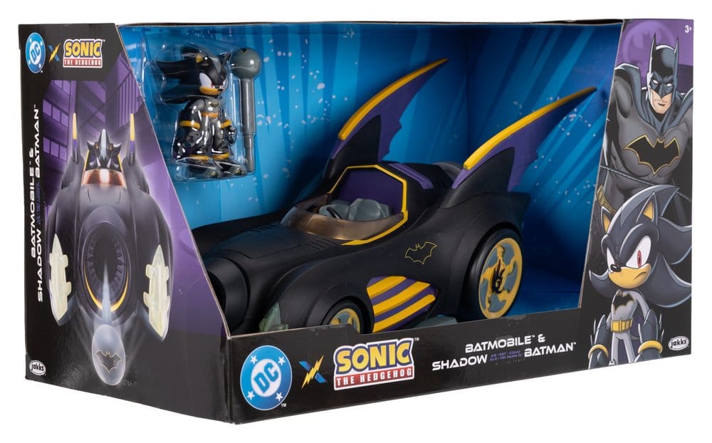 DC x Sonic - The Hedgehog Action Figure with Vehicle Shadow Batman & Batmobile 6 cm  0192995429116