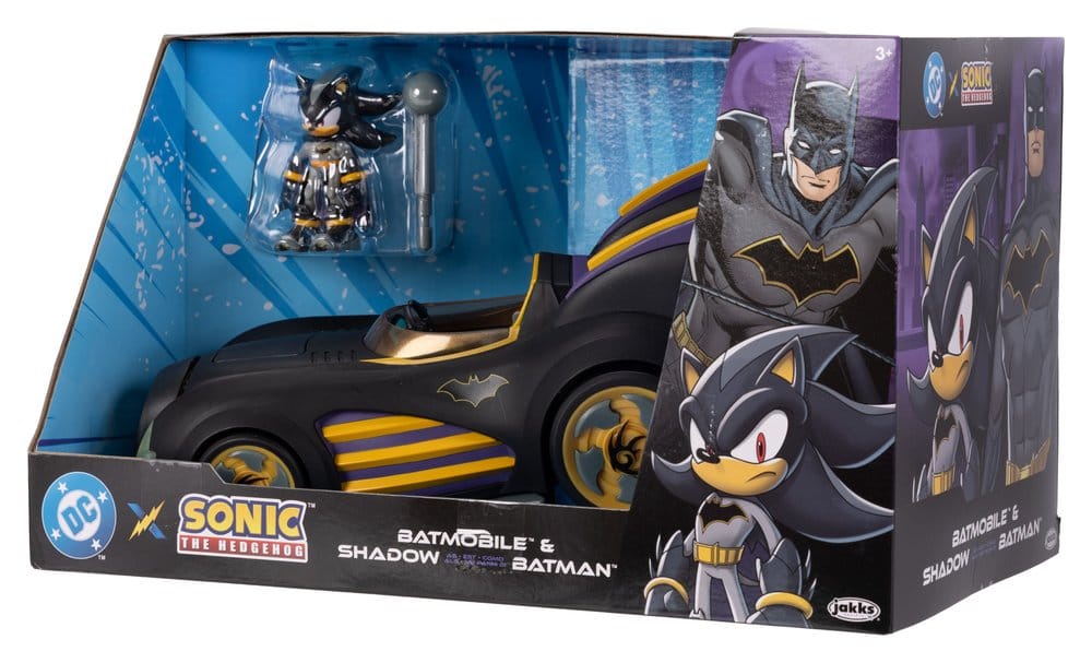 DC x Sonic - The Hedgehog Action Figure with Vehicle Shadow Batman & Batmobile 6 cm  0192995429116