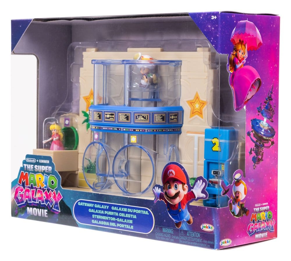 The Super Mario Galaxy Movie Diorama with 2 Mini Figures Gateway Galaxy 0192995432277
