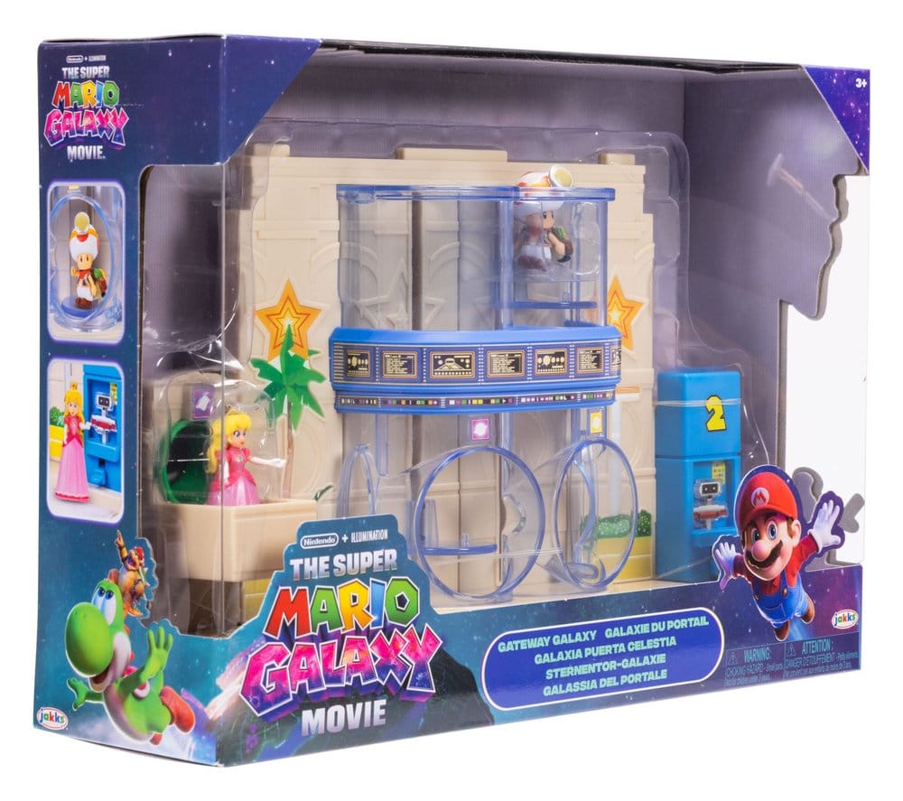 The Super Mario Galaxy Movie Diorama with 2 Mini Figures Gateway Galaxy 0192995432277