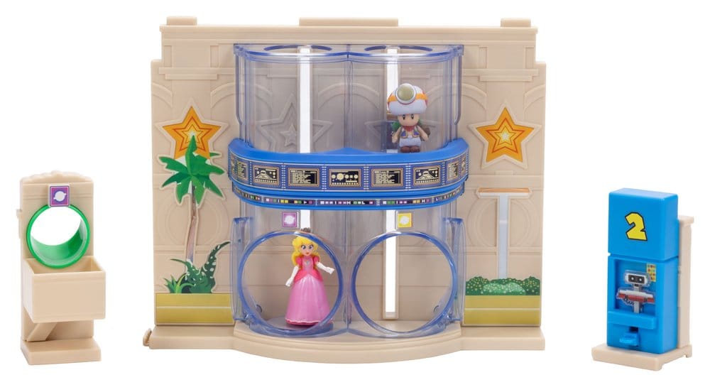 The Super Mario Galaxy Movie Diorama with 2 Mini Figures Gateway Galaxy 0192995432277