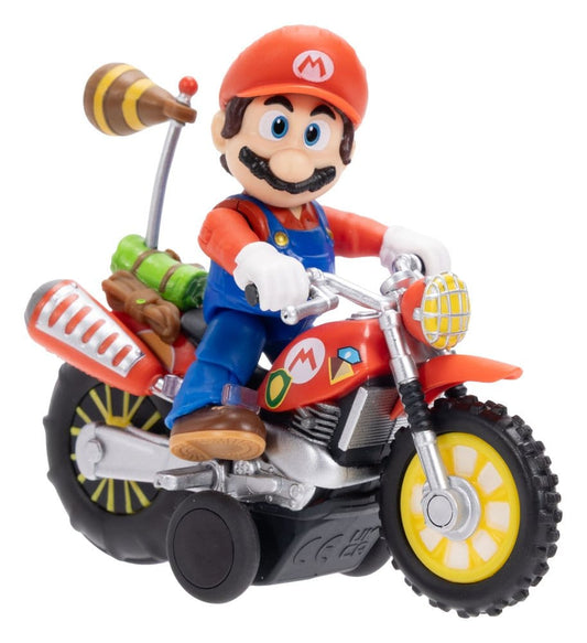 The Super Mario Galaxy Movie Action Figure with Pull Back Motorcycle Mario 6 cm 0192995432338
