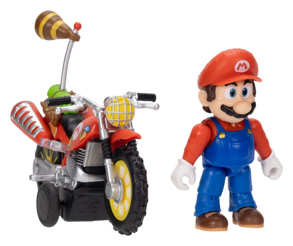 The Super Mario Galaxy Movie Action Figure with Pull Back Motorcycle Mario 6 cm 0192995432338