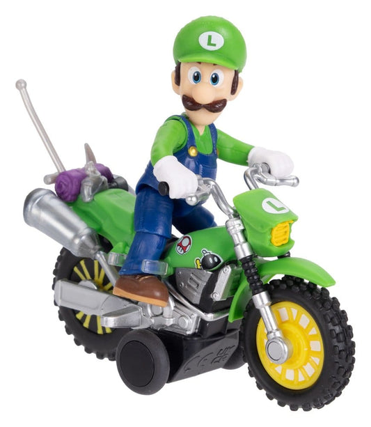 The Super Mario Galaxy Movie Action Figure with Pull Back Motorcycle Luigi 6 cm 0192995432345