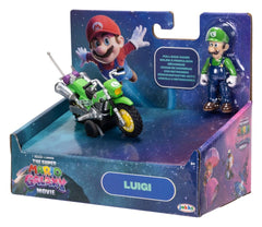 The Super Mario Galaxy Movie Action Figure with Pull Back Motorcycle Luigi 6 cm 0192995432345