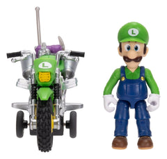 The Super Mario Galaxy Movie Action Figure with Pull Back Motorcycle Luigi 6 cm 0192995432345