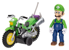 The Super Mario Galaxy Movie Action Figure with Pull Back Motorcycle Luigi 6 cm 0192995432345