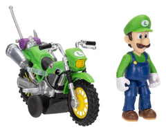 The Super Mario Galaxy Movie Action Figure with Pull Back Motorcycle Luigi 6 cm 0192995432345