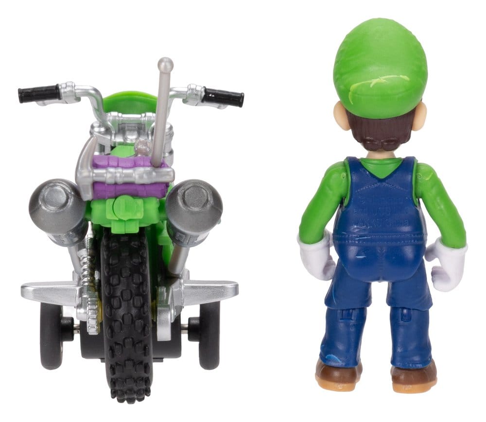 The Super Mario Galaxy Movie Action Figure with Pull Back Motorcycle Luigi 6 cm 0192995432345