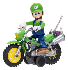 The Super Mario Galaxy Movie Action Figure with Pull Back Motorcycle Luigi 6 cm 0192995432345