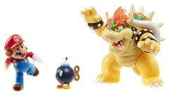 World of Nintendo Action Figure 3-Pack Mario vs. Bowser Lava Battle  039897645124