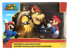 World of Nintendo Action Figure 3-Pack Mario vs. Bowser Lava Battle  039897645124