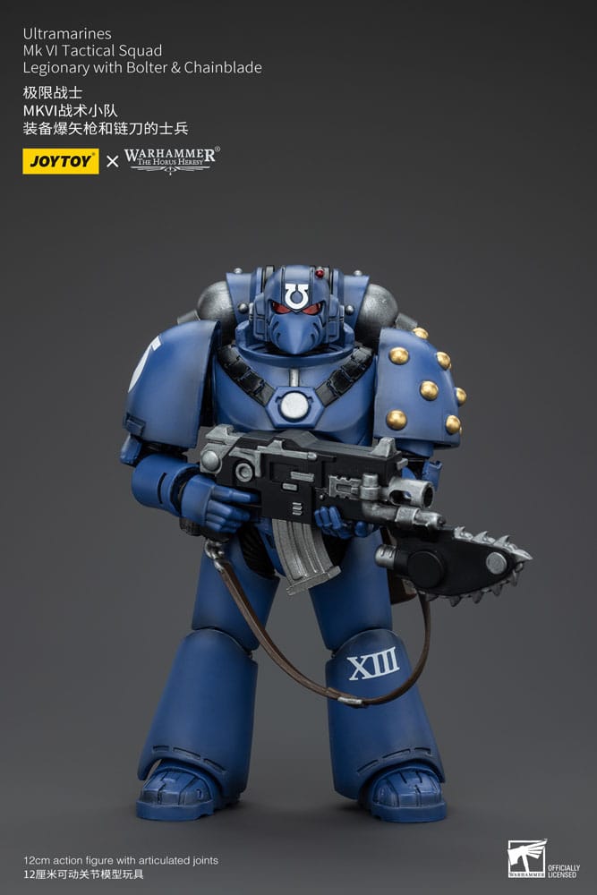 Warhammer The Horus Heresy Action Figure 1/18 Ultramarines MK VI Tactical Squad Legionary with Bolter& Chainblade 12 cm 6927054400089