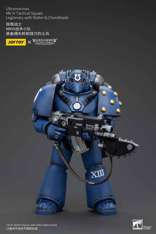 Warhammer The Horus Heresy Action Figure 1/18 Ultramarines MK VI Tactical Squad Legionary with Bolter& Chainblade 12 cm 6927054400089